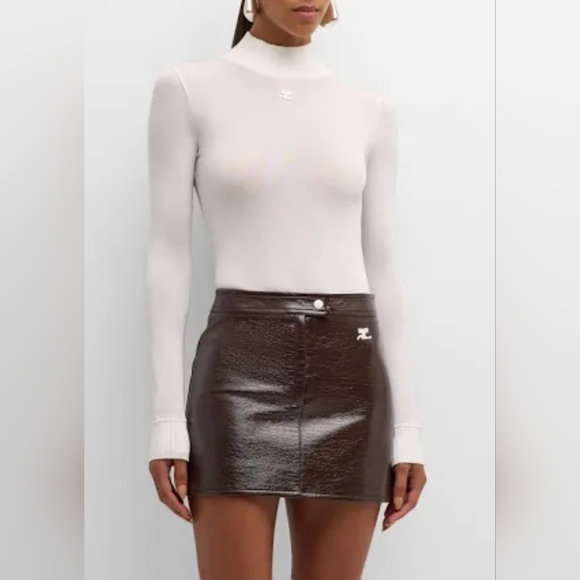 - AJE , Australia Leather 70's Inspired Leather Pocket Skirt NWT Sz 10 - Picture 13 of 14